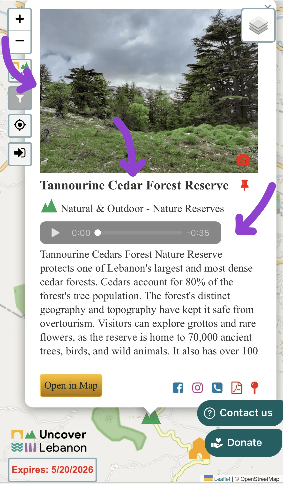 Landmark Description Screenshot